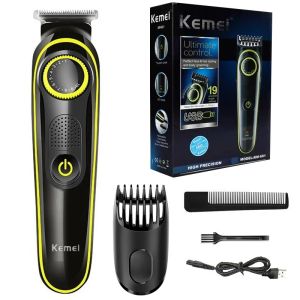 Kemei KM-691 Professional Portable Black Hair Clipper For Travel Rechargeable LCD Display Hair Trimmer Electric USB Charging Haircut Machine