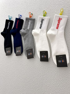 Mens Sporty Letter Pattern Cotton Socks Absorbent Casual All-Season Mid-Calf Trendy Socks for Men by Singgoba