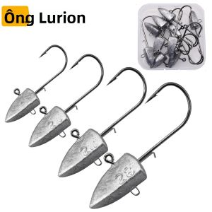 MrLurion Câu Cá Jig Móc Giải Quyết Hộp Mềm Con Sâu Quay Dụ Mồi Đầu Tam Giác NED Móc Trọng Lượng Khác Nhau 3.5G-28G Thép Carbon Cao Cấp