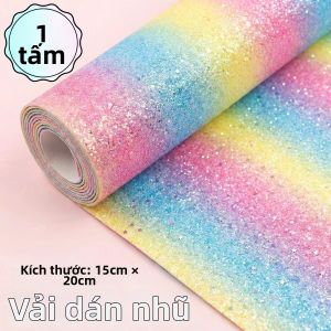 Vải Bóng Lấp Lánh Màu Dải Cầu Vồng Đầy