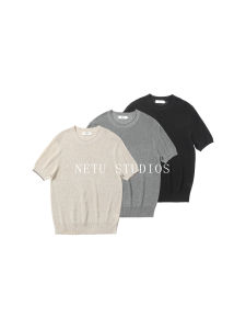 Bamboo Linen Collared Knitted Short Sleeve T-Shirt