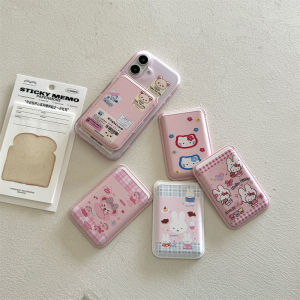 กระเป๋าสตางค์สีชมพูHello Kitty Magsafeกระเป๋าสําหรับiPhone X XS XR 11 12 13 14 15 Plus 16 Pro Max Candyสีหนังสาว
