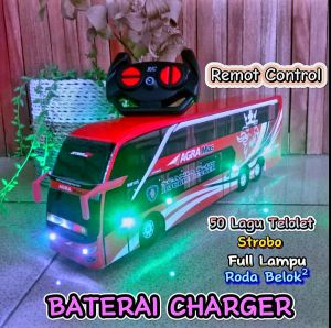 BIS JUMBO / Miniatur bus bis mainan Agra Mas DD + Remot + Telolet basuri