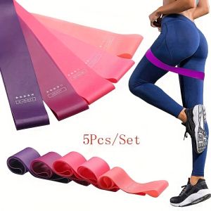 Resistance Band Set for Men And Women Fitness Exercise Bands 5pcs Thigh Stretching Bands Suitable for Home And Gym Workout Pilat