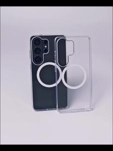 Luxury Wireless Magnetic Thin Circle Colorful Cover For Magsafe Case Samsung Galaxy S24 S25 Edge S26 Ultra S23 Fe Clear Acrylic