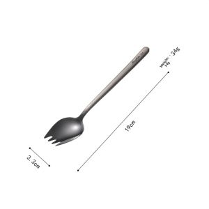 Creative Long-Handled 304 Stainless Steel Salad Spoon Fork Pasta Serving Spoon Soup Spoon Integrated Western Cutlery Set
