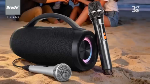 soaiy | Portable Bluetooth Speaker Heavy Bass Karaoke Speaker With Mic Portable 3D Stereo SurrounD