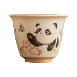 JISU | Panda Playing with Butterfly Ceramic Teacup