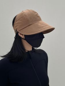 หมวกกันแดดแบบสวมหัวทรงกลมสไตล์ลำลองสำหรับผู้หญิง ทรงบาง แห้งเร็ว ป้องกันแสงแดด ใบกว้าง เหมาะสำหรับฤดูร้อน