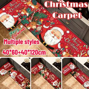 40*60/40*120CM 2Pcs Christmas Elk Doormat Xmas Tree Kitchen Rug Home Decor Navidad Natal Christmas Decorations For Home 2025