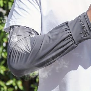 1Pair Cooling Arm Sleeves Breathable Sun Protection Ice Slik Sleeves Summer Outdoor Sports Driving Cycling Sleeves Men Loose Arm
