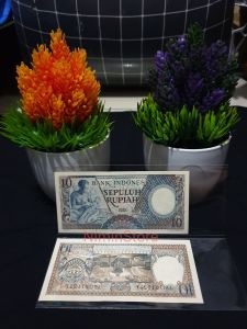Uang Kuno Lama Koleksi 10 Rupiah Pekerja Tangan 1958