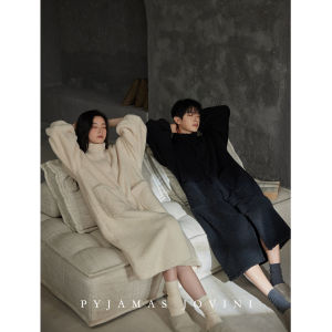 Couple Winter Sleep Robe Velvet Collar