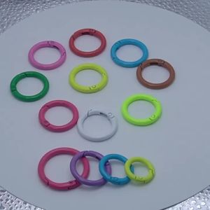 5Pcs Metal O Ring Spring Clasp Openable Round Carabiner Keychain Clips Hook Dog Chain DIY Jewelry Buckle Connector