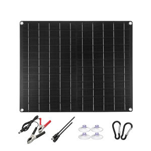 100W Portable Flexible Solar Panel Monocrystalline Waterproof Dual USB & DC Output for Camping RV and 12V Battery Charging