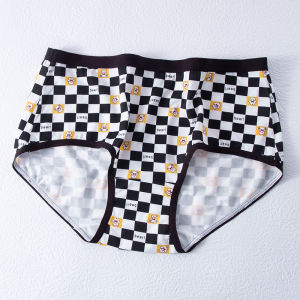 Couples Modal Mens Boxer Shorts Plaid Creative Large Size Womens mid Waist Underwear Sweet Style U Design Youth Suitable