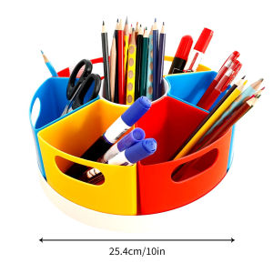 10/12inch Creative Rotating Storage Caddy 360° Rotatable Art Supply Organizer Portable Rotating Marker Desk Organizer for Office