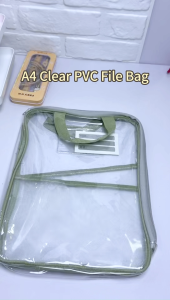 A4 PVC Transparent File Bag 3‑Layer Large Capacity Waterproof Document Organizer with Handle School