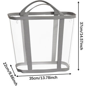 Nylon Mesh Laundry Basket with Handle Breathable Folding Portable Dirty Clothes Organizer Bags Large Capacity Toys Storage Bag