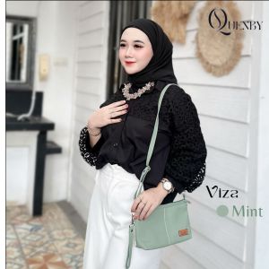 AQ - Viza bag By Quenby Tas selempang wanita simpel  model terbaru/tas murah bahan chocoly anti air