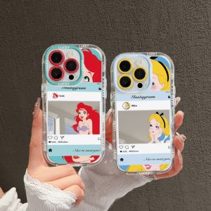 Mrhaha gương ốp điện thoại cho samsung s24 ultra s23fe s23 ultra a55 a54 a51 a32 a35 a34 a25 a24 a15 a14 a13 a12 a10s a05s a03 a02s 4g 5g phim hoạt hình công chúa xinh đẹp phong cách ins rõ ràng tối giản tiên tiến gương điện thoại trường hợp silicone bảo