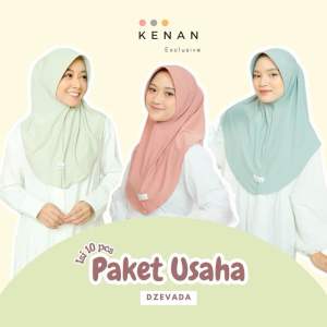 ORI KENAN - Paket Usaha Bergo Hamidah Dzevada Size M Jersey Isi 10pcs (isi random)