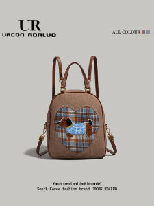 UR Adorable Sausage Dog Large Capacity Backpack Womens Commuter Bag Retro Versatile Single Shoulder Bag Soft Canvas Material