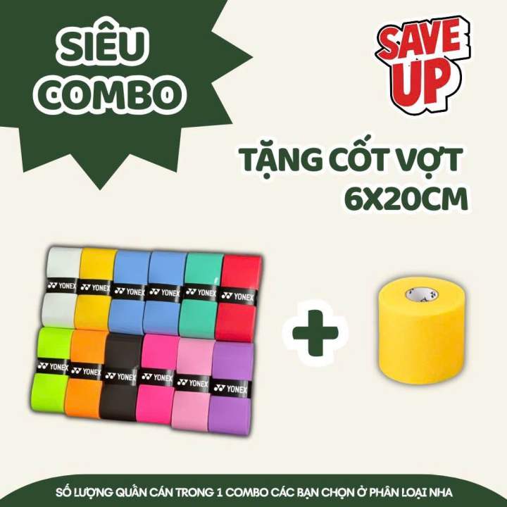Combo quấn cán vợt Yonex mix màu - kèm quấn cốt 6x20m | Lazada.vn