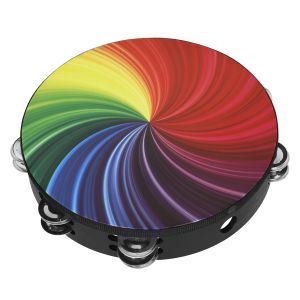 IRIN | IRIN Tay Quay Tambourine 10 Inch Hàng Đôi Mini Di Động Đầy Màu Sắc Trống Cầm Tay Nhạc Cụ Gõ Cầm Tay Đầy Màu Sắc