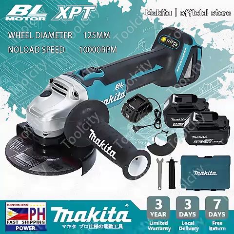 Makita 125mm Brushless Angle Grinder 4 Gears Cordless Efficient Wood ...