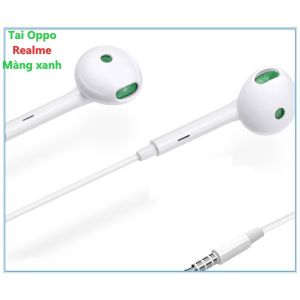 Tai Nghe OPPO Chuẩn Màng Loa Xanh Jack 3.5mm Âm Thanh Hay Bass Chuẩn Có Mic Điều Chỉnh Âm Lượng - BH 12 TH Đổi Mới - Happy Shop