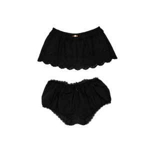 1JINN STUDIO | Jacquard Puff Sleeve Crop Blouse