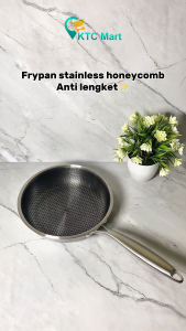 OBLEROME Frypan Stainless HONEYCOMB Wajan Laba ANTI LENGKET Penggorengan Stainless Steel Tahan Lama
