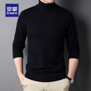 ROMON | Trendy Casual Slim-fit Half-high Collar Knit Sweater