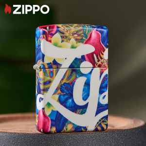 Zippo Colorful Logo 540° Design Floral Color Windproof Pocket Lighter 49436 (Lighter Without Fuel Inside)