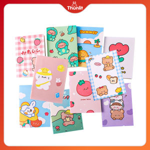 Thunlit Cartoon Mini Notebook 50PCs/ 10PCs Kids Cute 16 Sheets Pocket Notepad Kindergarten Student Stationery Wholesale