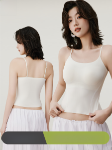 MiiOW | Ice Silk One-Piece Strapless Bra Pad Womens Backless Seamless Strapless Bra MiiOW Cat Person 2025 New Style Summer Short Length