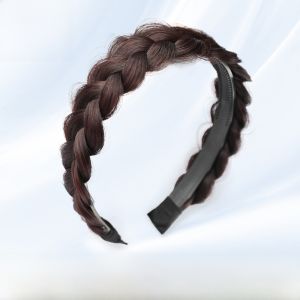 Womens Hairband Fake Hair Fishbone Braid Hairpin Pressed Hair Headband Heightening Cranial Apex Twist Braid Hair Accessory