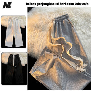 Fashion Retro loose pants pria celana panjang libby panjang polos import premium training promo murah celana uang tunai pada pengiriman 2023 baru korean style celana olahraga hitam abu lurus highwaist Kain Wafel celana panjang bahan Tidak luntur celana