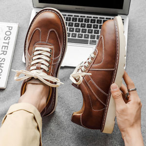 Genuine Leather Work Boots Mens Shoes Anti-Slip Martin Outdoor Shoes Durable Rubber Sole Comfortable Breathable Work Boots