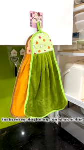 Khăn Lau Tay Có Móc Treo Dùng Trong Nhà Bếp Khăn Lau Tay Bếp Vải Cotton Mềm Mại Siêu Thấm Hút