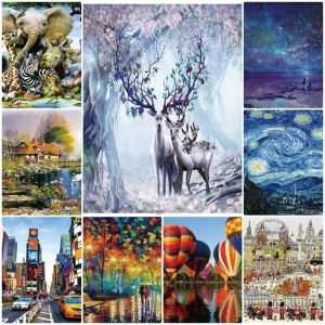 5D DIY Multi-Style Landscape Diamond Painting Wildlife & City Scape Handmade Art Exquisite Creative Gift Home Decoration