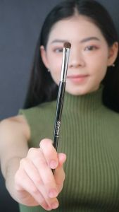Tammia Professional Kuas Smudger 1314 Deluxe | Kuas Kosmetik Make Up Kulit Wajah - Presisi Efek Samar dan Perona Mata yang Dapat Disesuaikan - Bulu Alami Tahan Lama (Gambaran Garis Bulu Mata)