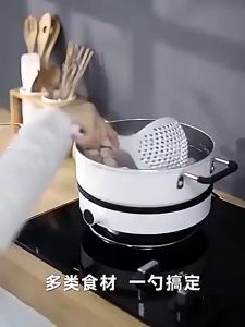 กระชอนตักอาหาร กระชอนพลาสติกด้ามยาว ที่ตักอเนกประสงค์ ช้อนตระแกง ช้อนกระชอน ทัพพีด้ามยาวในครัว ช้อนกรอง