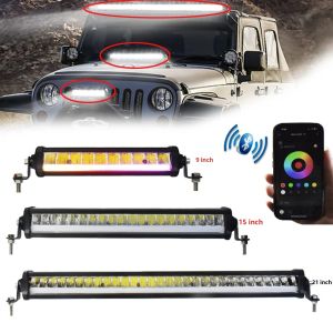 Đèn LED Thanh JANLN7 Chiếu Sáng Ngoài Trời Đèn Pha Lái Xe Địa Hình 21/15/9 AI RGB DRL Tương Thích Với Ô Tô Xe Tải SUV ATV UTV Thuyền - 150W 100W 50W 12V 24V
