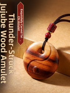 YD | Natural Lightning-Struck Jujube Wood Tai Chi Peace Amulet