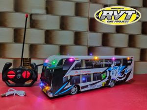 MAINAN MINIATUR BUS TELOLET BASURI REMOTE CONTROLE FULL LAMPU TERMURAH