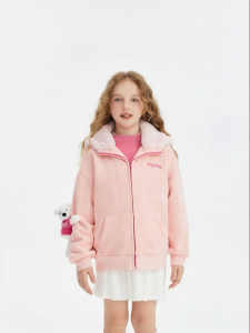Cute 3D Bear Plush-lined Hooded Jacket
