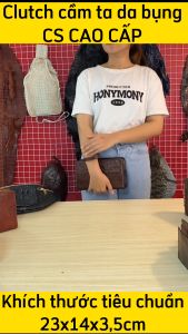 Clutch cầm tay da bụng cá sấu đẹp tinh tế (CÓ KHÓA SỐ BẢO MẬT)