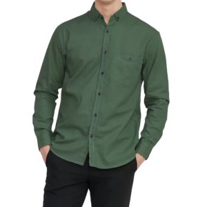 Kemeja Polos Pria Lengan Panjang Berbahan Katun Sigaret Premium